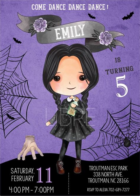 Wednesday Addams Halloween Party Invitation