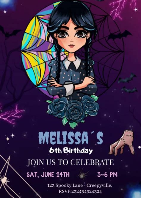 Wednesday Addams Invitation Template