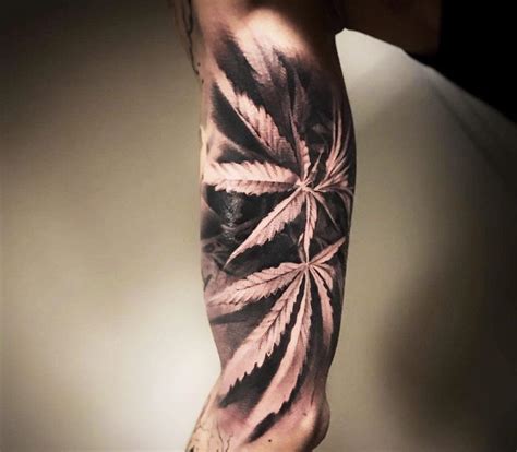 Description of Weed Plant Tattoo on Arm