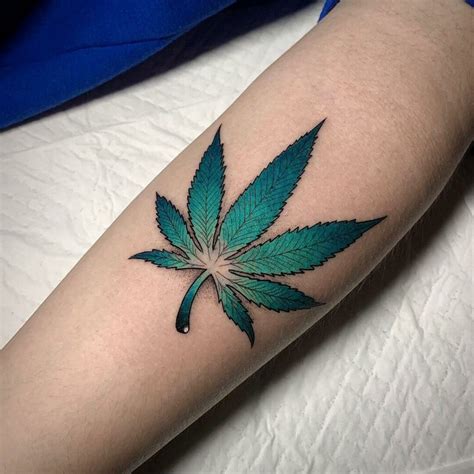 Description of Weed Plant Tattoo on Back