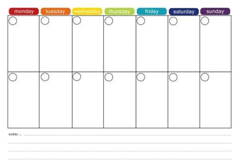 Week Calendar Template 2