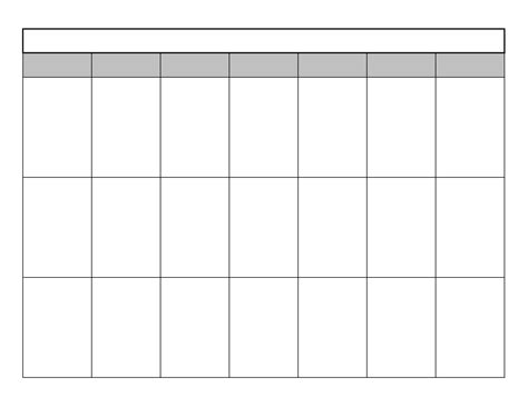 Week Calendar Template 3