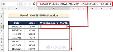 Week of Month Excel