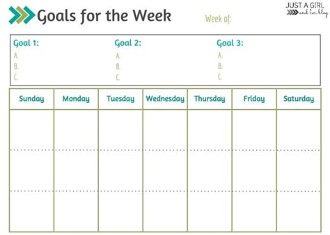 Weekly Calendar with Goals