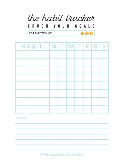 Weekly Calendar with Habit Tracker