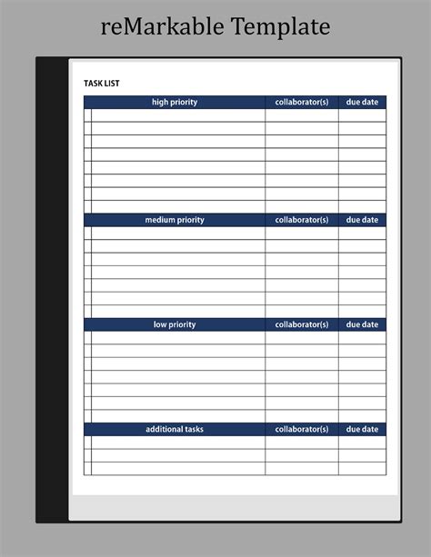 Weekly Calendar Template with Priority Task List