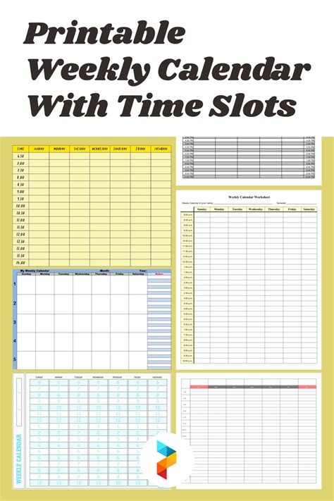 Weekly Calendar with Time Slots