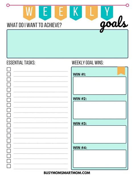 Weekly Goal Setter Template