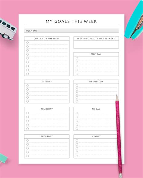 Weekly Goal Setting Template