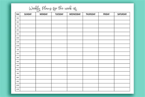 Weekly Hourly Calendar