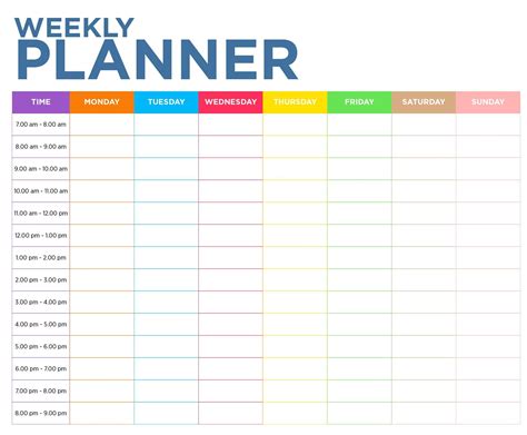 Benefits of using a weekly hourly planner