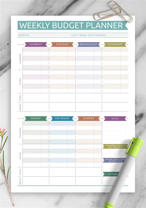 Weekly Planner with Budgeting