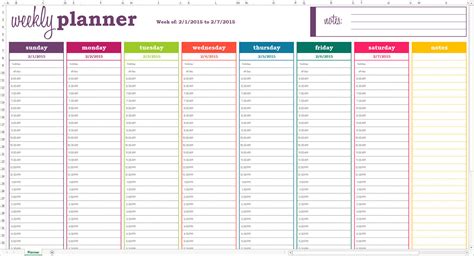 Weekly Planner Templates in Excel