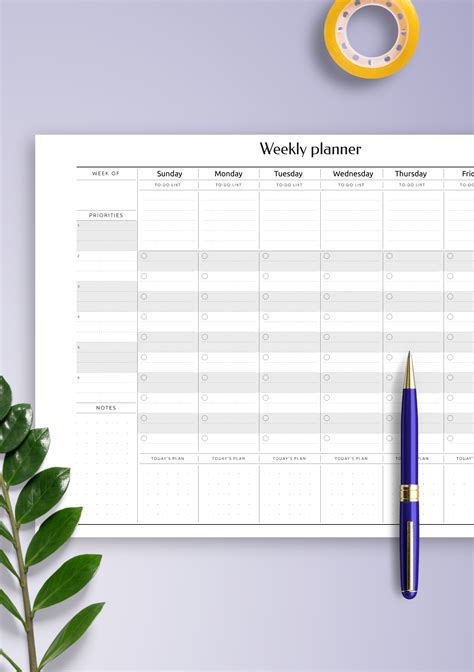 Weekly Planner Templates in PDF