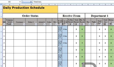 Weekly Production Schedule