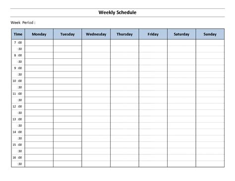 Weekly Schedule Template 10