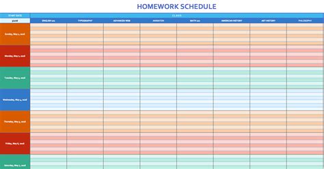 Weekly Schedule Template Excel Sample Gallery