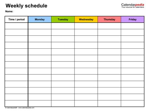 Weekly Schedules