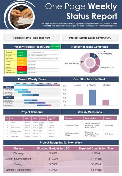 Weekly Status Report Template Ppt Structure