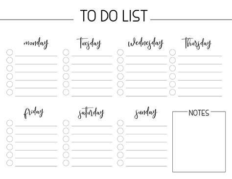 Weekly To-Do List Template for Word