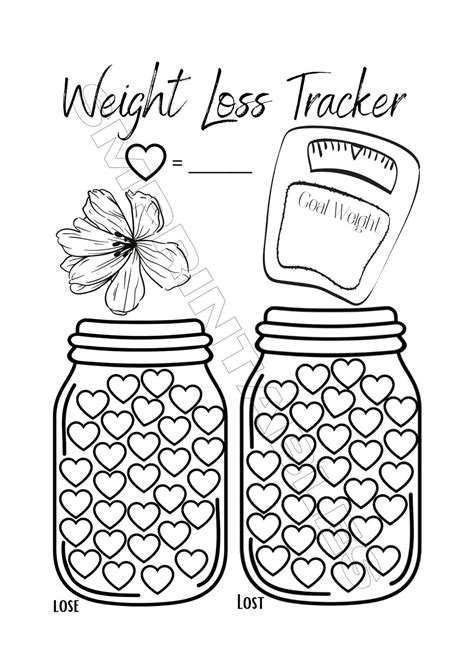 Weight Loss Colouring Chart Printable Template Free