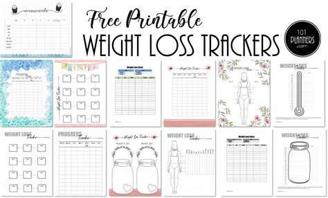 Weight loss tracker printables