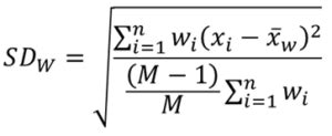 Weighted Standard Deviation Formula Step 1