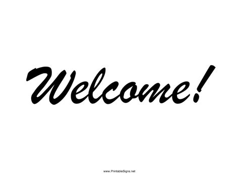 Welcome sign template with a warm and inviting design