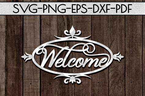 Welcome sign template designs with various fonts and colors