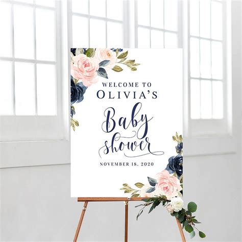 Welcome sign template for baby showers with cute designs