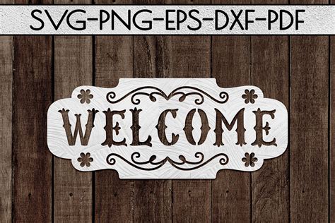 Welcome sign template for home decor with various designs