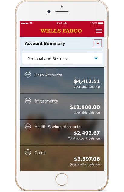 Wells Fargo App Account Management