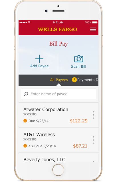 Wells Fargo App Bill Pay