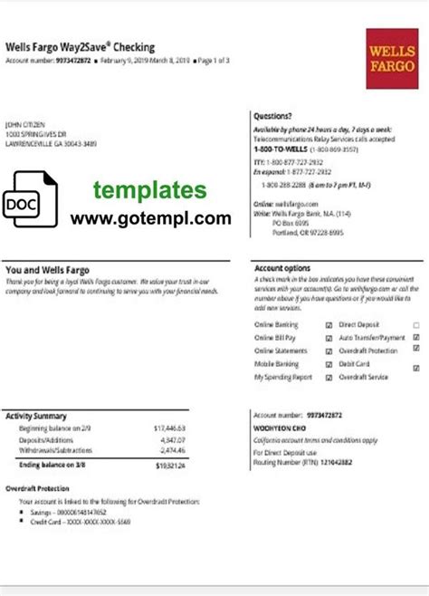 Wells Fargo Bank Template 7