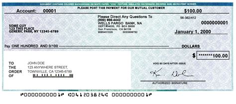 Wells Fargo Blank Check Template