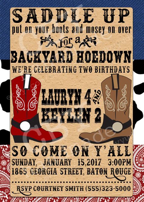 Western BBQ Invitation Template