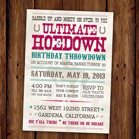 Western Hoedown Invitation Template