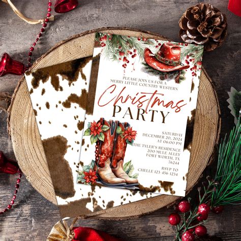 Western Holiday Invitation Template