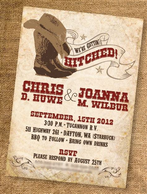 Western Style Wedding Invitation Template