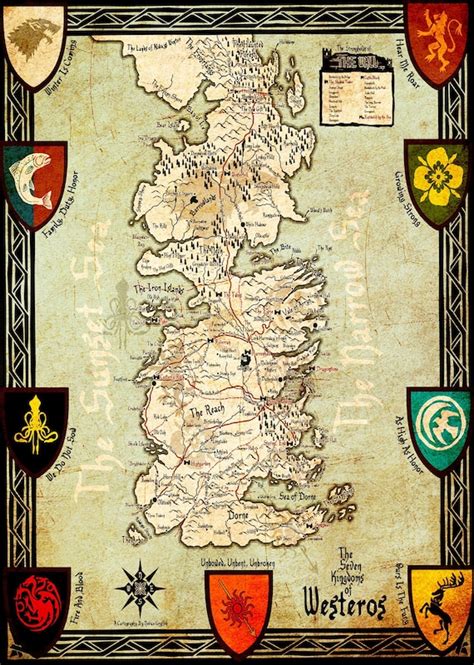 Westeros map poster