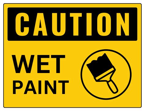 Wet Paint Sign Template Design