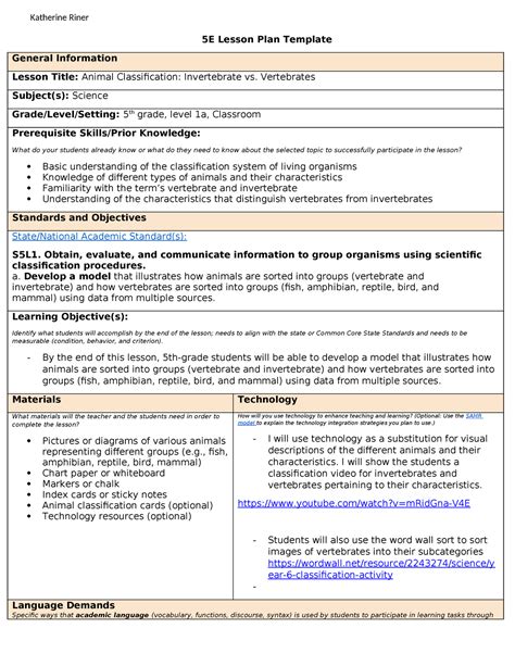 WGU Lesson Plan Template