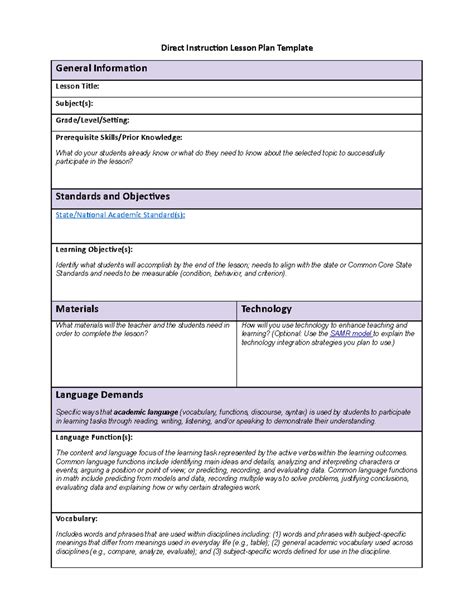 WGU Lesson Plan Template Image 10