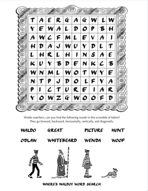 A Where's Waldo? word search printable