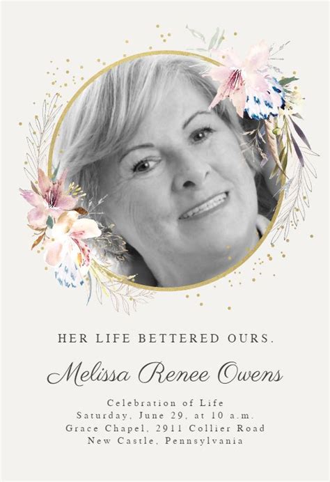 Whimsical Design Memorial Card