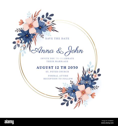 Whimsical Floral Wedding Invitation Template