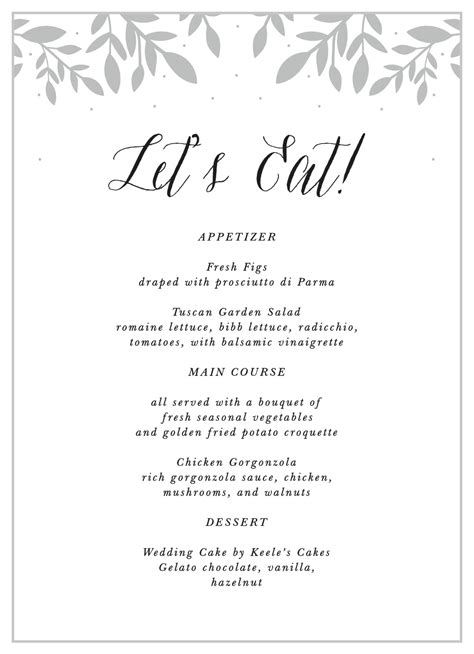 Whimsical Garden Menu