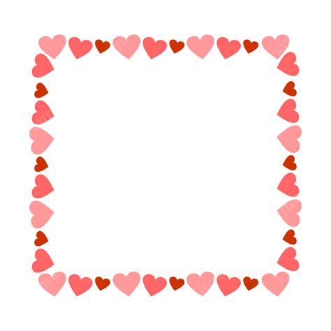 Whimsical heart border template for Valentine's Day or love-themed designs