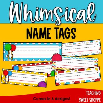 Whimsical Name Tag with Illustrations