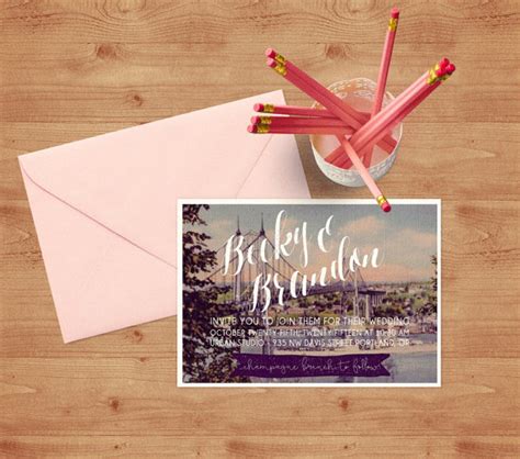 Whimsical Postcard Wedding Invitation